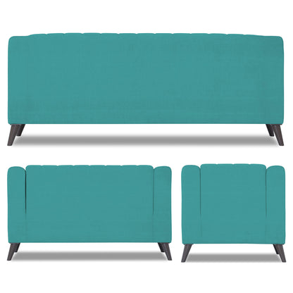 Adorn India Premium Laurel 3+2+1 6 Seater Sofa Set (Aqua Blue)