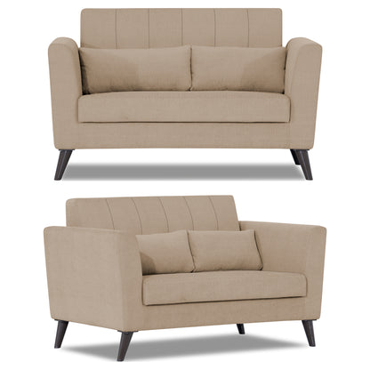 Adorn India Daniel 3+2 5 Seater Sofa Set (Beige) (3 Year Warranty)