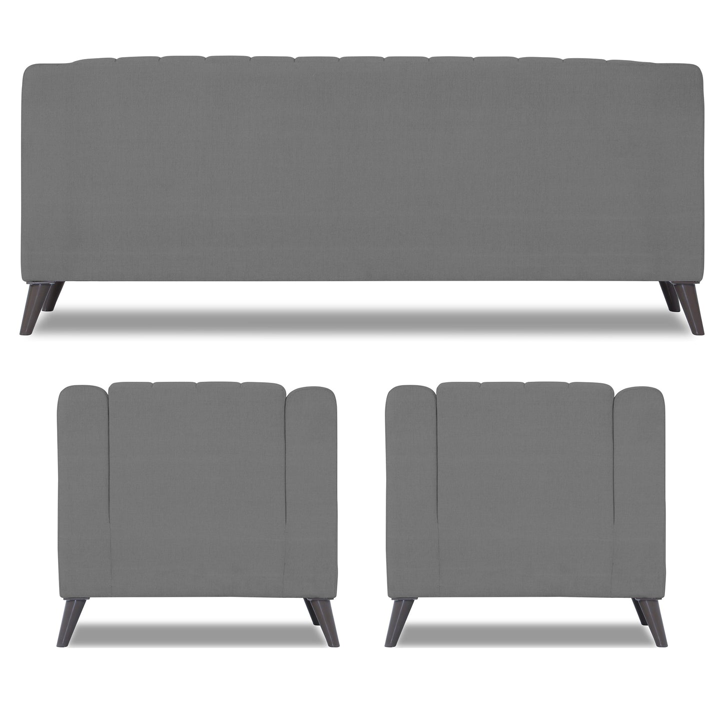 Adorn India Premium Laurel 3+1+1 5 Seater Sofa Set (Grey)