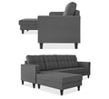 Adorn India Maddox Tufted L Shape 5 Seater Sofa Set LHS (Grey) (3 Year Warranty)