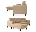 Adorn India Maddox Tufted L Shape 5 Seater Sofa Chenille Sofa Set LHS (Beige) (3 Year Warranty)