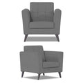 Adorn India Dannis 3+1+1 5 Seater Sofa Set (Grey) (3 Year Warranty)