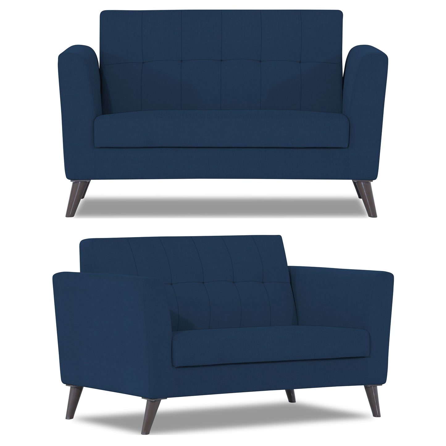 Adorn India Dannis 3+2 5 Seater Sofa Set (Blue)