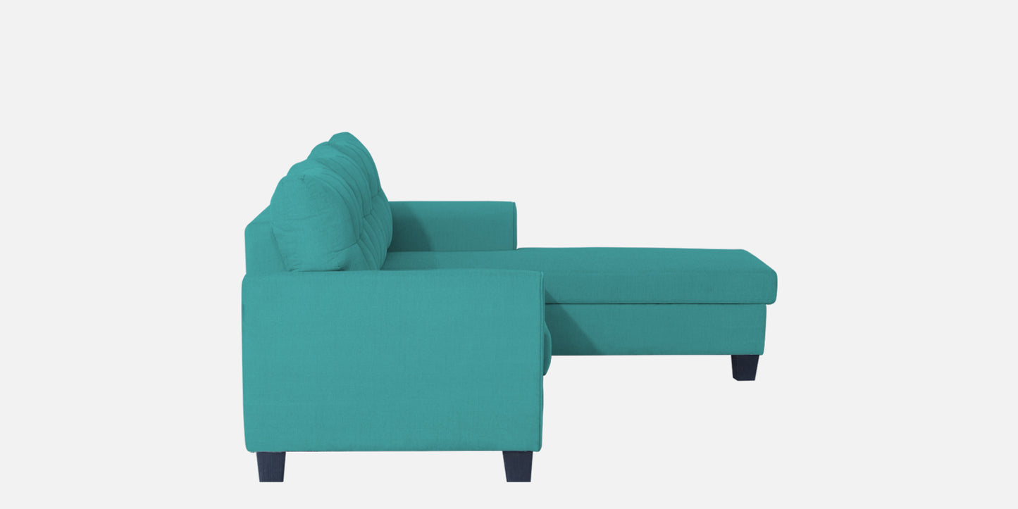 Adorn India Moris L Shape 6 Seater Sofa Set RHS (Aqua Blue)