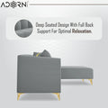 Adorn India Premium Mystic - 3 Years Warranty - L Shape 5 Seater Sofa Set Velvet Suede Fabric - Grey