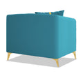 Adorn India Premium Mystic - 3 Years Warranty - 1 Seater Sofa Velvet Suede Fabric - Aqua Blue