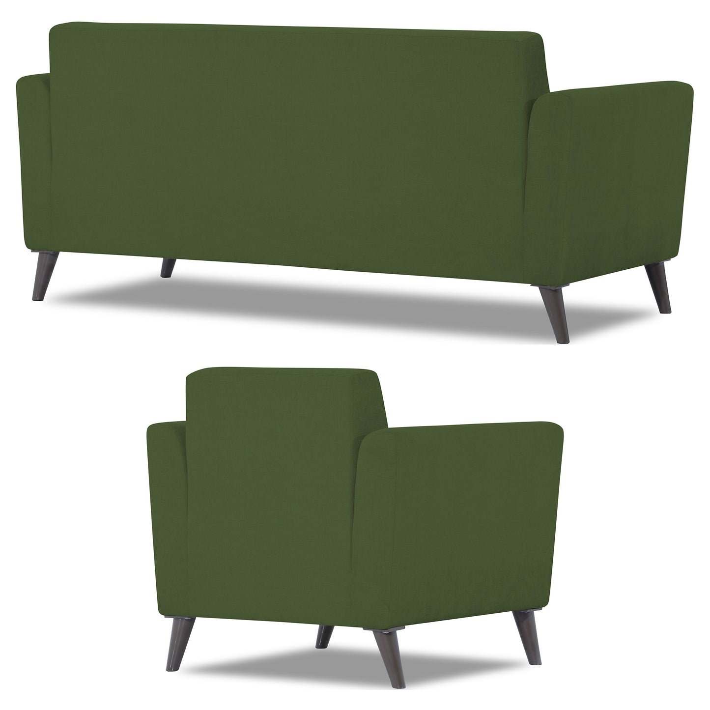 Adorn India Dannis 3+1+1 5 Seater Sofa Set (Green)