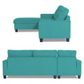Adorn India Premium Raptor L Shape 6 Seater Sofa Set (LHS) (Aqua Blue)