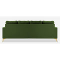 Adorn India Premium Chandler - 3 Years Warranty - L Shape 5 Seater Sofa Set -RHS- Velvet Suede Fabric - Green