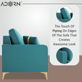 Adorn India Premium Chandler - 3 Years Warranty - 1 Seater Sofa Velvet Suede Fabric - Aqua Blue