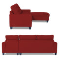 Adorn India Premium Raptor L Shape 6 Seater Sofa Set (RHS) (Red)