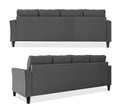 Adorn India Maddox Tufted L Shape 5 Seater Sofa Set LHS (Grey) (3 Year Warranty)
