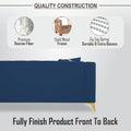 Adorn India Premium Mystic - 3 Years Warranty - 3+2 Sofa Set Velvet Suede Fabric - Blue