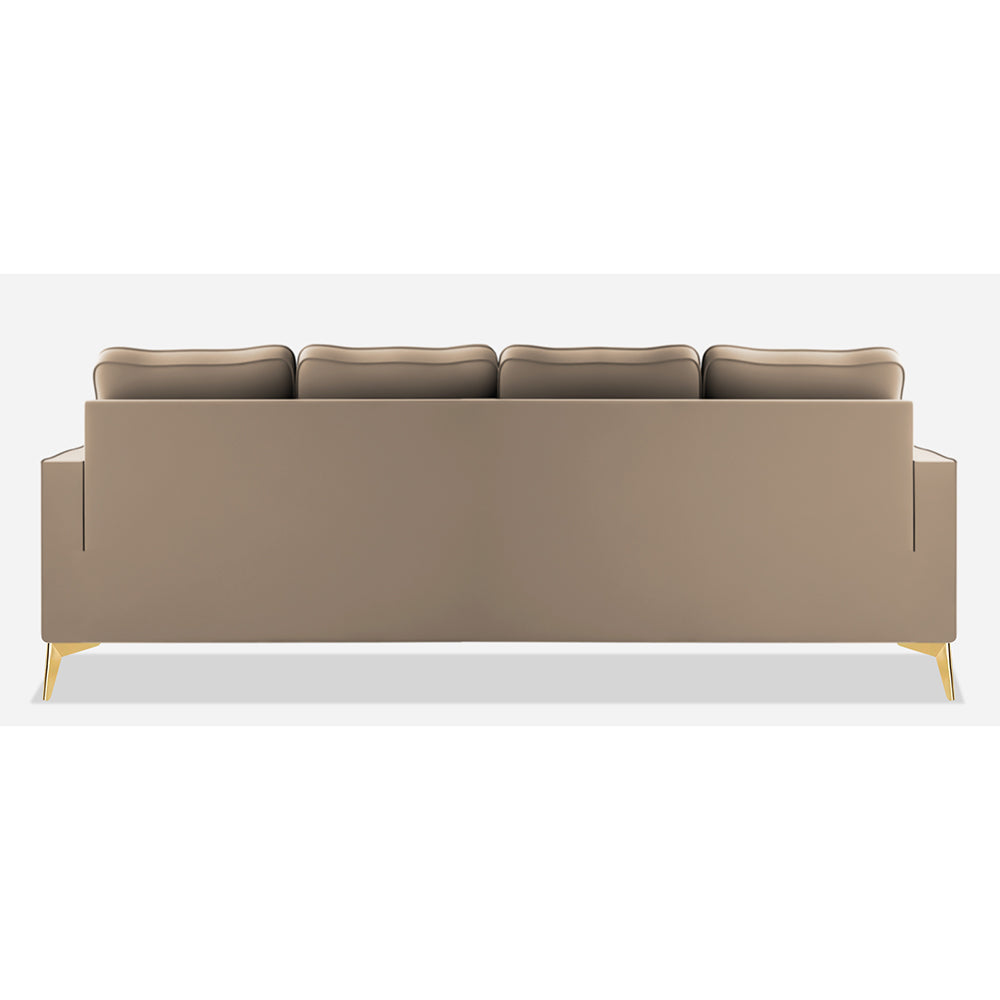 Adorn India Premium Chandler - 3 Years Warranty - L Shape 5 Seater Sofa Set -RHS- Velvet Suede Fabric - Beige