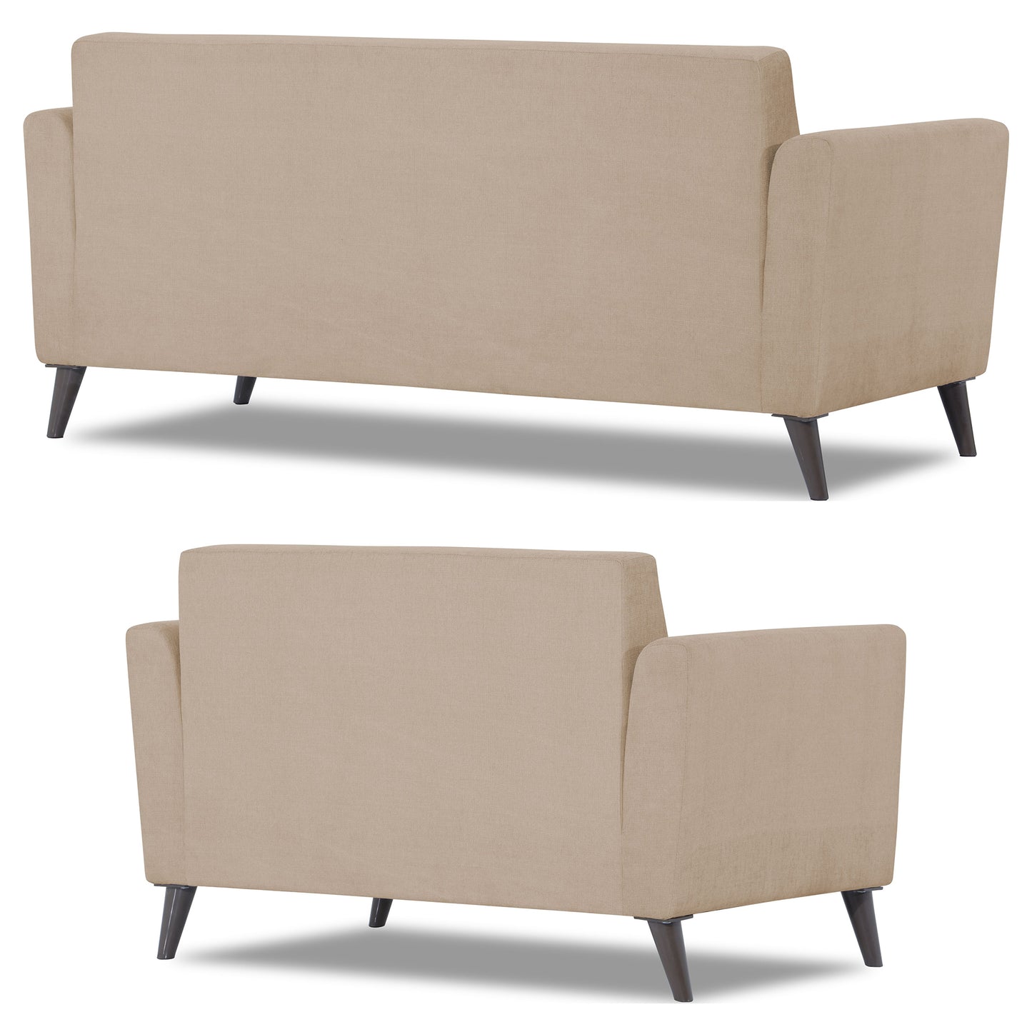 Adorn India Daniel 3+2 5 Seater Sofa Set (Beige) (3 Year Warranty)