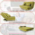 Adorn India Premium New Aspen 3 Seater Sofa Cum Bed 4X6 Velvet Suede with 2 Cushions (Color Light Green) and Suitable for All Indoor, with 3 Years Warranty