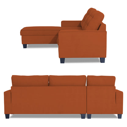 Adorn India Premium Raptor L Shape 6 Seater Sofa Set (LHS) (Rust)