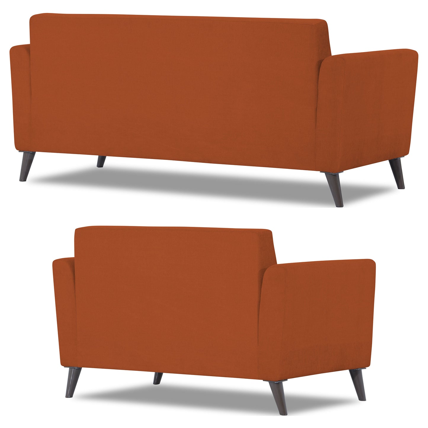 Adorn India Dannis 3+2 5 Seater Sofa Set (Rust)