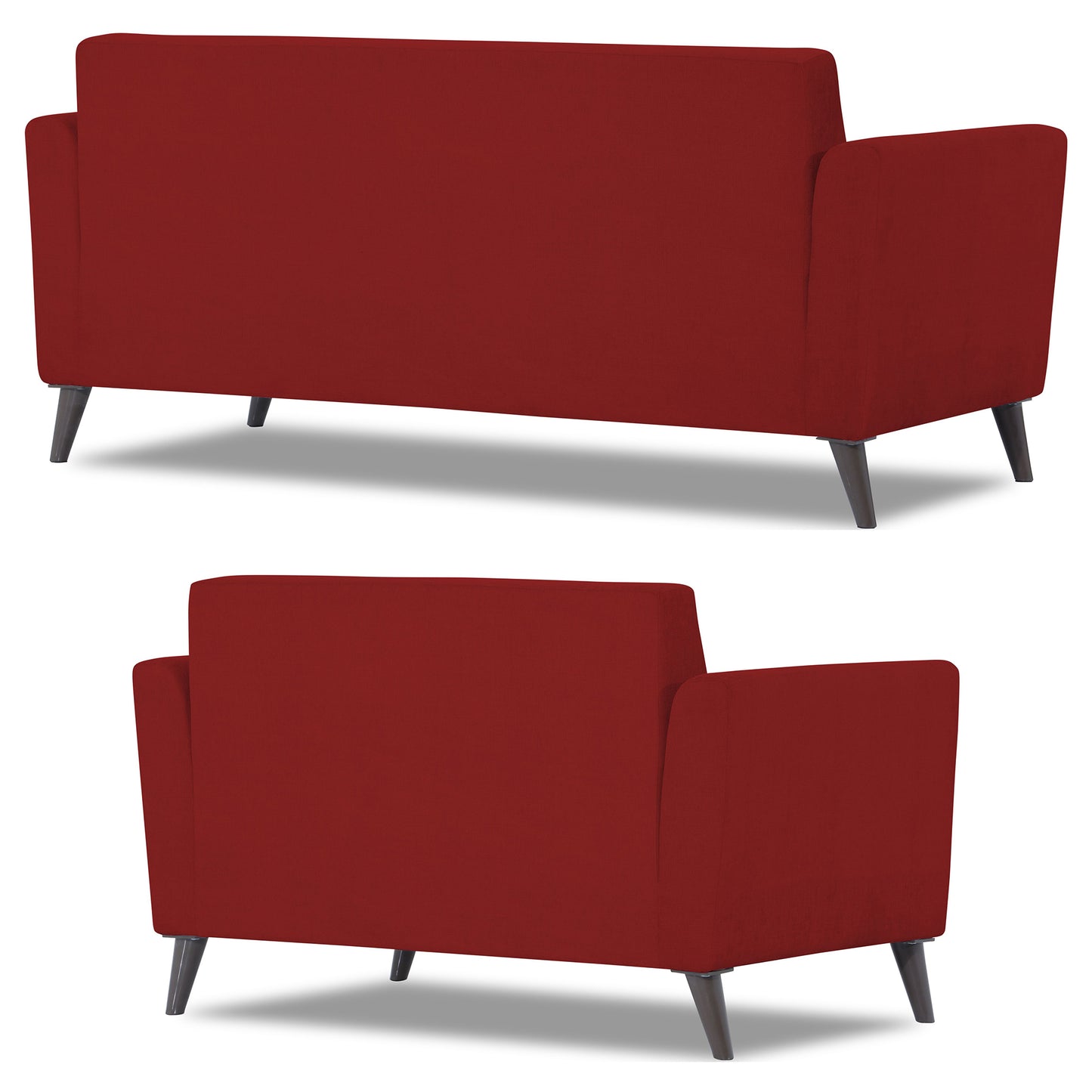 Adorn India Dannis 3+2 5 Seater Sofa Set (Red)