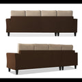 Maddox Plain Two Tone L Shape 6 Seater Sofa Set LHS (Brown & Beige)