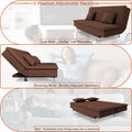 Adorn India Premium New Aspen 3 Seater Sofa Cum Bed 4X6 Velvet Suede with 2 Cushions (Color Brown) and Suitable for All Indoor, with 3 Years Warranty