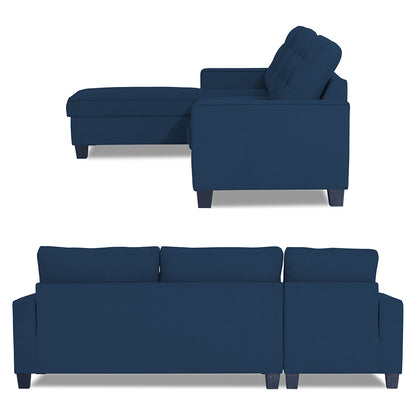 Adorn India Premium Raptor L Shape 6 Seater Sofa Set (LHS) (Blue)