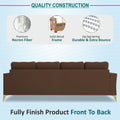 Adorn India Premium Maddox Tufted- 3 Years Warranty - L Shape 5 Seater Sofa Set -LHS-Velvet Suede Fabric - Brown