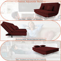 Adorn India Premium New Aspen 3 Seater Sofa Cum Bed 4X6 Velvet Suede with 2 Cushions (Color Maroon) and Suitable for All Indoor, with 3 Years Warranty
