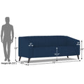 Adorn India Premium Laurel 3 Seater Sofa (Blue) (3 Year Warranty)