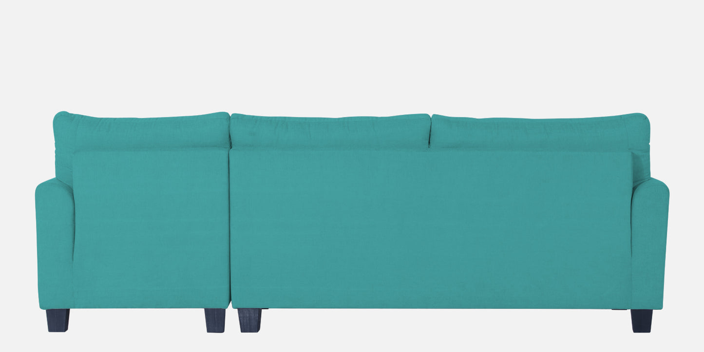 Adorn India Moris L Shape 6 Seater Sofa Set RHS (Aqua Blue)