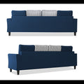 Maddox Stripes L Shape 5 Seater Sofa Set LHS (Blue)