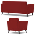 Adorn India Dannis 3+1+1 5 Seater Sofa Set (Red) (3 Year Warranty)