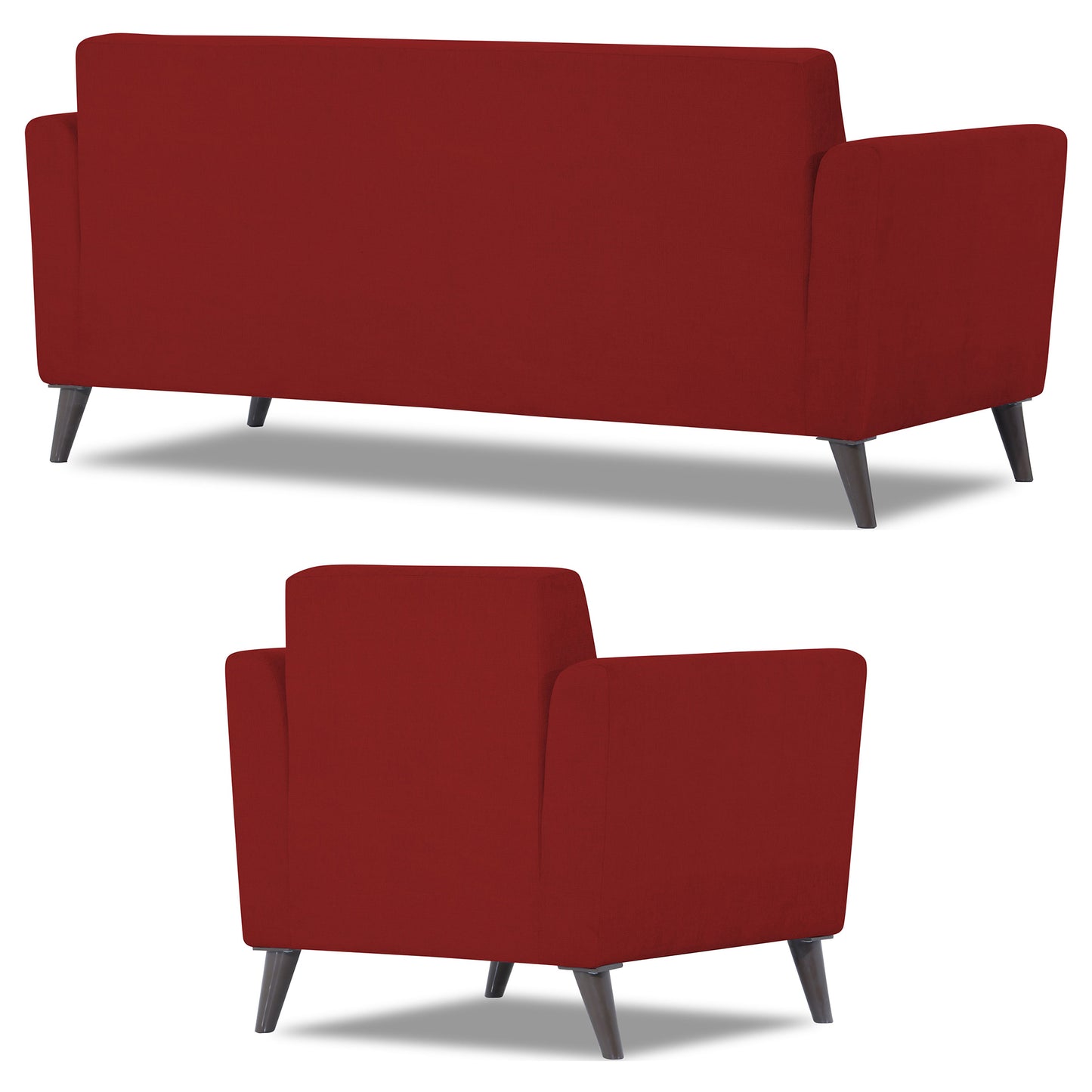 Adorn India Dannis 3+1+1 5 Seater Sofa Set (Red)