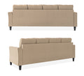 Adorn India Maddox Tufted L Shape 5 Seater Sofa Chenille Sofa Set LHS (Beige) (3 Year Warranty)
