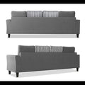 Maddox Stripes L Shape 5 Seater Sofa Set LHS (Grey)