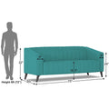 Adorn India Premium Laurel 3 Seater Sofa (Aqua Blue) Adorn India Premium Laurel 3 Seater Sofa (Aqua Blue) (3 Year Warranty)