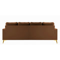 Adorn India Premium Chandler - 3 Years Warranty - L Shape 5 Seater Sofa Set -LHS- Velvet Suede Fabric - Brown