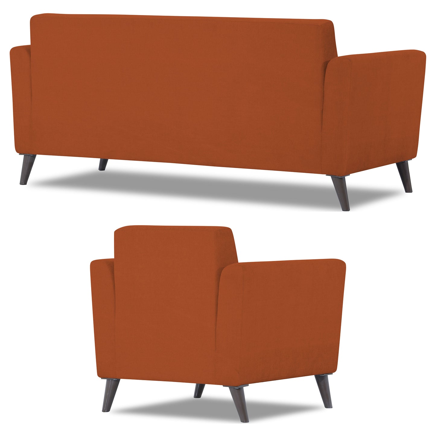 Adorn India Daniel 3+1+1 5 Seater Sofa Set (Rust)