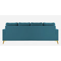 Adorn India Premium Chandler - 3 Years Warranty - L Shape 5 Seater Sofa Set -LHS-Velvet Suede Fabric - Aqua Blue