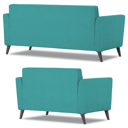 Adorn India Daniel 3+2 5 Seater Sofa Set (Aqua Blue)