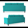Maddox Tufted L Shape 4 Seater Sofa Set (Aqua Blue)