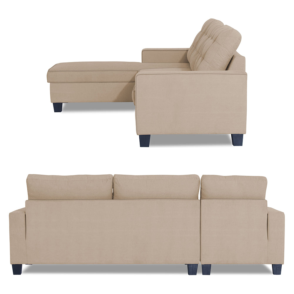 Adorn India Premium Raptor L Shape 6 Seater Sofa Set (LHS) (Beige)