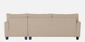 Adorn India Moris L Shape 6 Seater Sofa Set RHS (Beige) (3 Year Warranty)