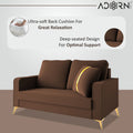 Adorn India Premium Chandler - 3 Years Warranty - 2 Seater Sofa Velvet Suede Fabric - Brown