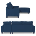 Adorn India Premium Raptor L Shape 6 Seater Sofa Set (RHS) (Blue)