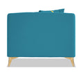 Adorn India Premium Mystic - 3 Years Warranty - 1 Seater Sofa Velvet Suede Fabric - Aqua Blue