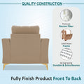 Adorn India Premium Maddox Tufted - 3 Years Warranty - 1 Seater Sofa Velvet Suede Fabric - Beige