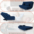 Adorn India Premium New Aspen 3 Seater Sofa Cum Bed 4X6 Velvet Suede with 2 Cushions (Color Blue) and Suitable for All Indoor, with 3 Years Warranty