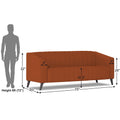 Adorn India Premium Laurel 3 Seater Sofa (Rust)(3 Year Warranty)