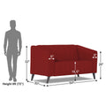 Adorn India Premium Laurel 2 Seater Sofa (Red) (3 Year Warranty)